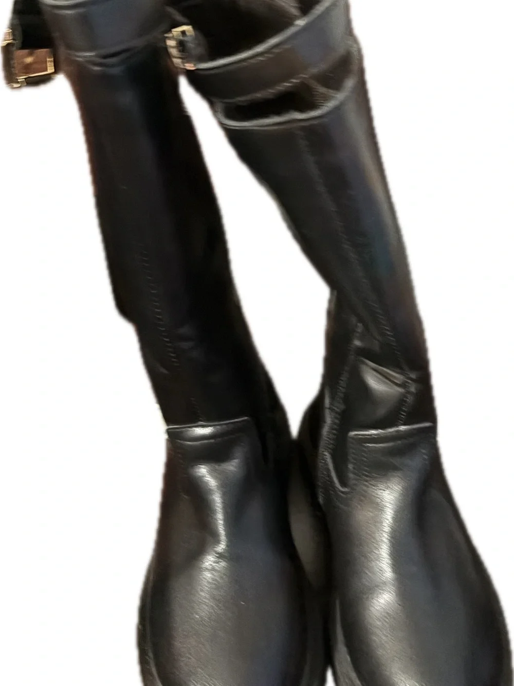 Girls Black Tall Leather Riding Boots